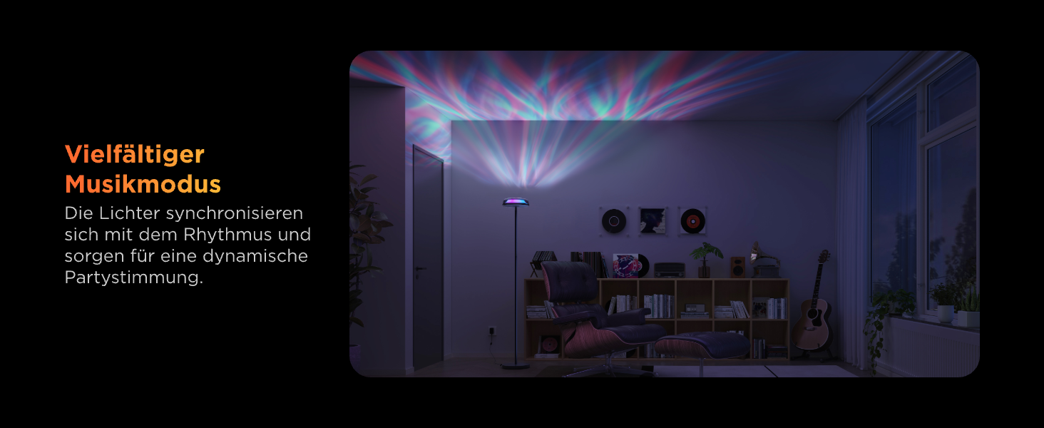 Світлодіодна торшер Govee RGBICWW з ефектом хвилі, багатозонне освітлення, 80+ режимів, Matter/Alexa, для вітальні, спальні