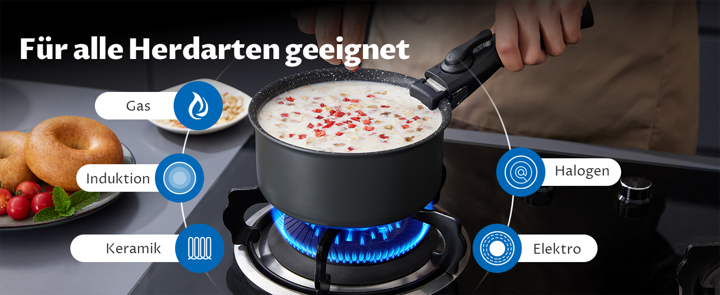 Набір антипригарних сковорідок BEZIA з знімними ручками, для всіх типів плит, з антипригарним покриттям, можна мити в посудомийній машині та використовувати в духовці, без PFAS, чорний