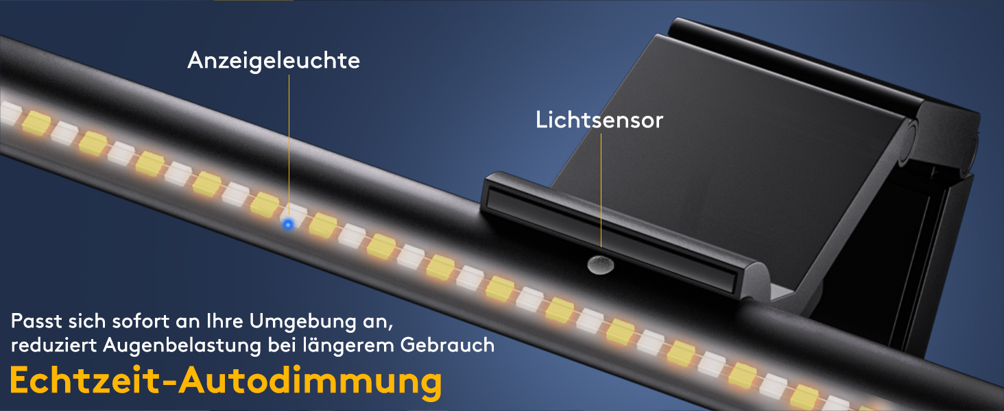 LED-лампа для монітора Quntis з радаром, авто вмикання/вимикання, пультом ДУ, 52 см, регулювання кольору та яскравості, таймер, захист від синього світла, USB-лампа для ПК