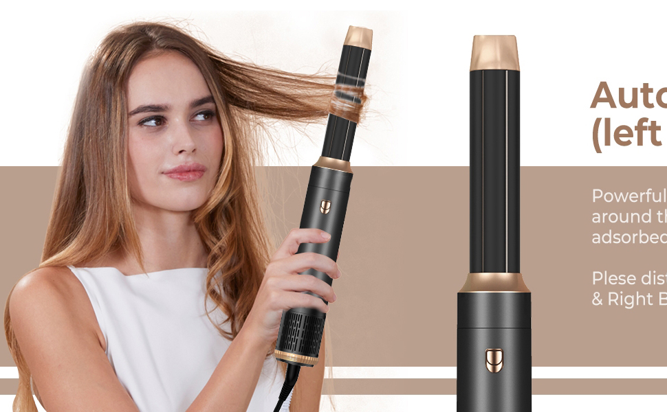 Набір для укладки волосся Hairstyler 5-в-1 з автозавиткою та феном, чорний