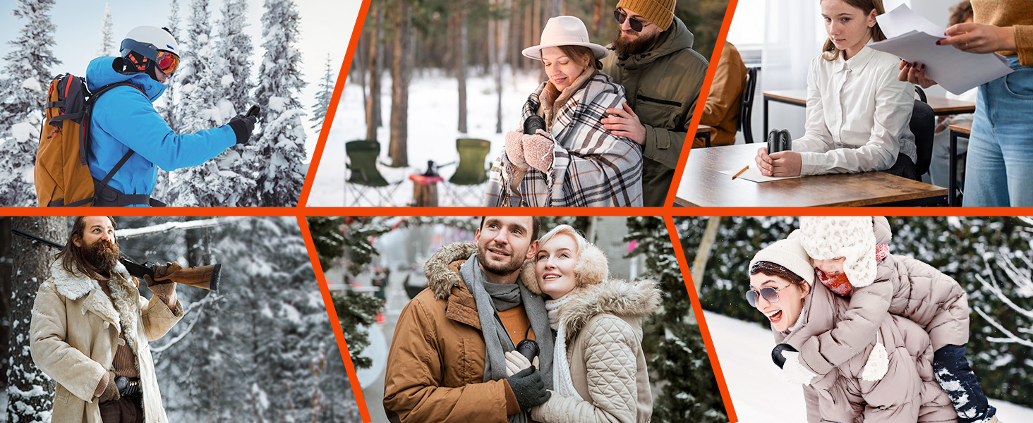 Електричні грілки для рук 2 шт. 6000mAh, перезаряджаються, USB, 3 режими нагріву, для спорту, кемпінгу та гольфу взимку