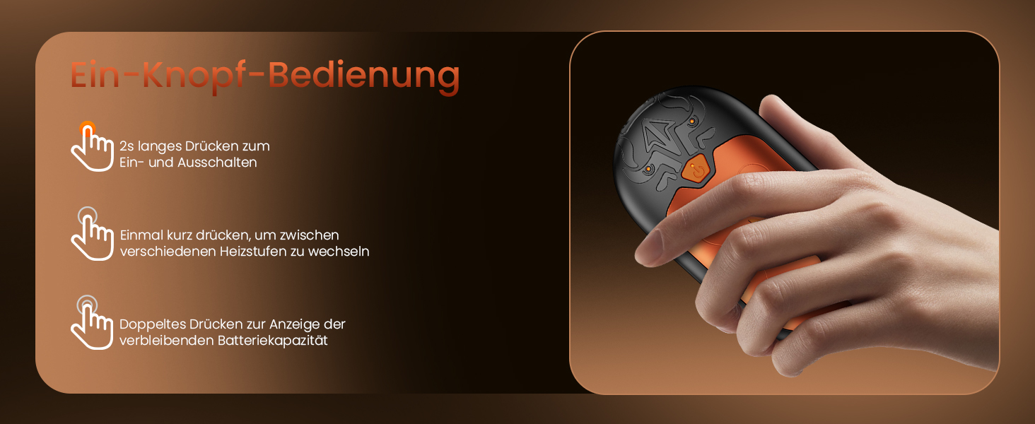 Електричні грілки для рук, 2 шт., перезаряджувані, з 24 годинами тепла та 3 режимами нагріву, для жінок, чоловіків, пацієнтів з ревматоїдним артритом, помаранчеві