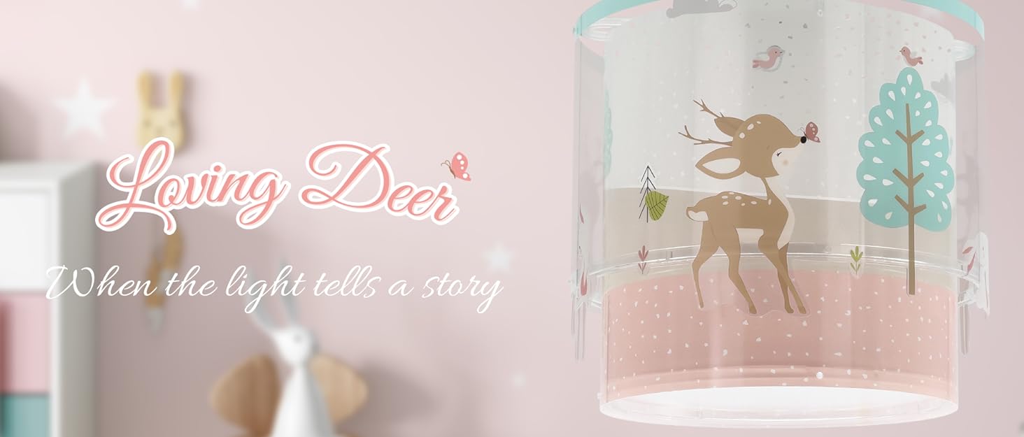 Дитячий настінний світильник Dalber Хмари Loving Deer Pink, 61279, E27