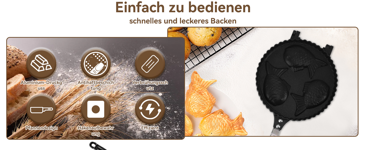 Вафельниця для випікання у формі риби, антипригарне покриття, алюміній, 42x19.5x14 см