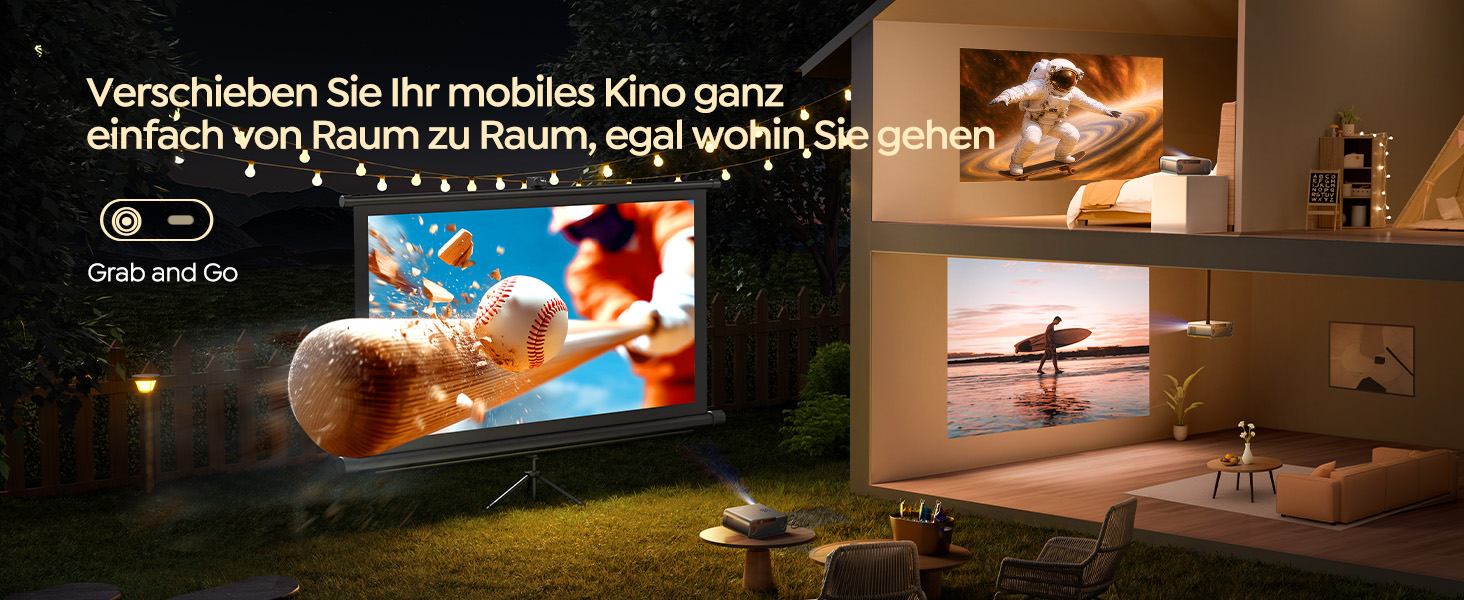 Проектор WiMiUS 1100 ANSI з 4K, Dolby Audio, WiFi 6, Bluetooth та Автофокусом для Домашнього Кінотеатру та Відкритих Подій (Android/iPhone)