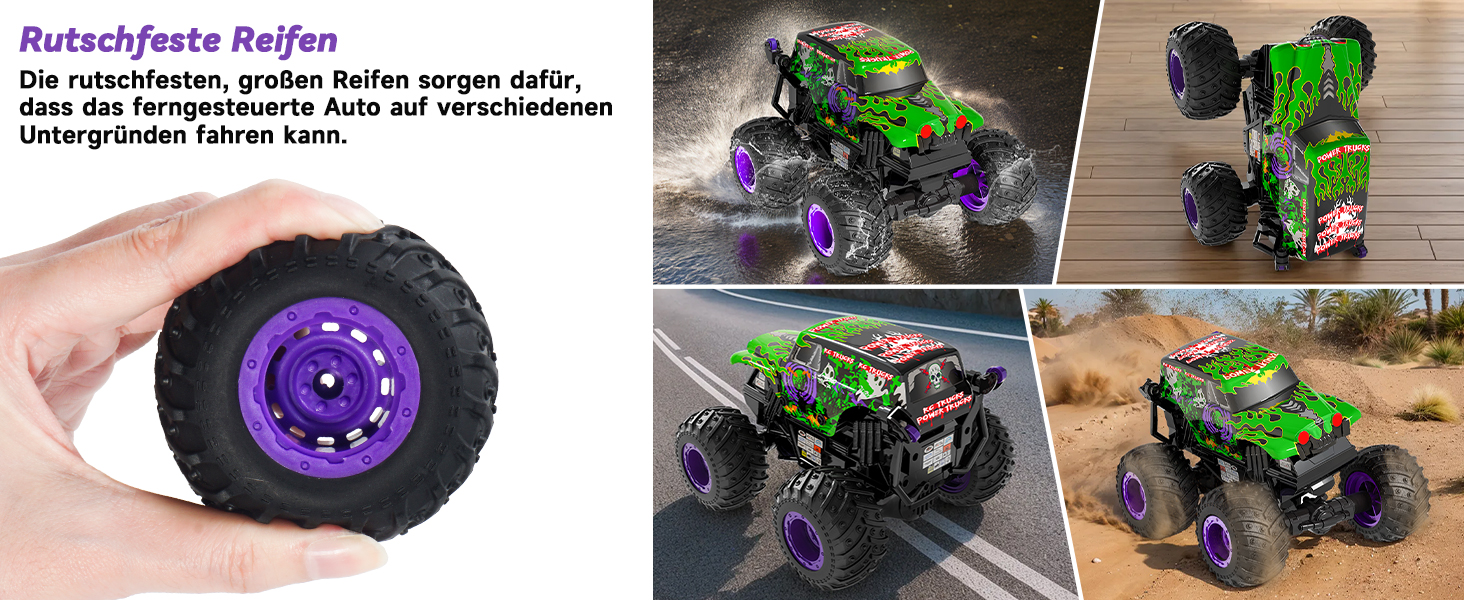 Радіокерований монстр-трак 1:20 2.4GHz, 20 км/год, зелений динозавр з підсвіткою LED та музикою для хлопчиків та дівчаток від 3 років