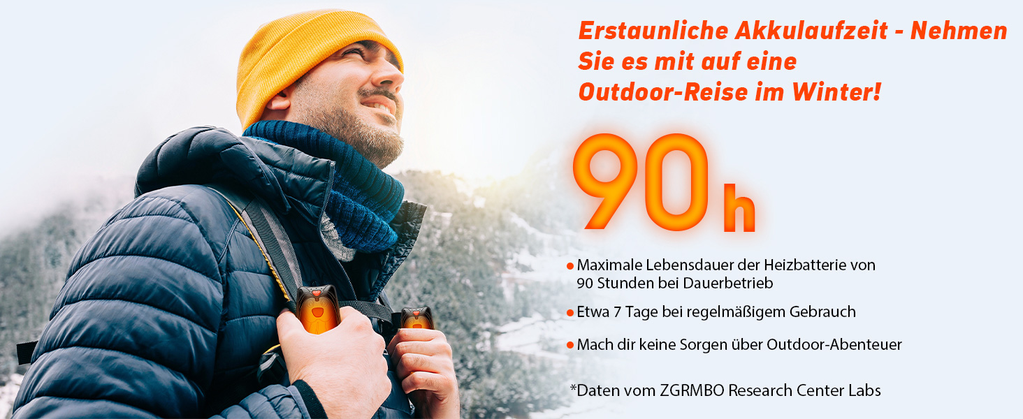 Електричні грілки для рук Zgrmbo 2 шт. з зарядним кейсом 10000 mAh (до 90 годин роботи), багаторазові, чорні