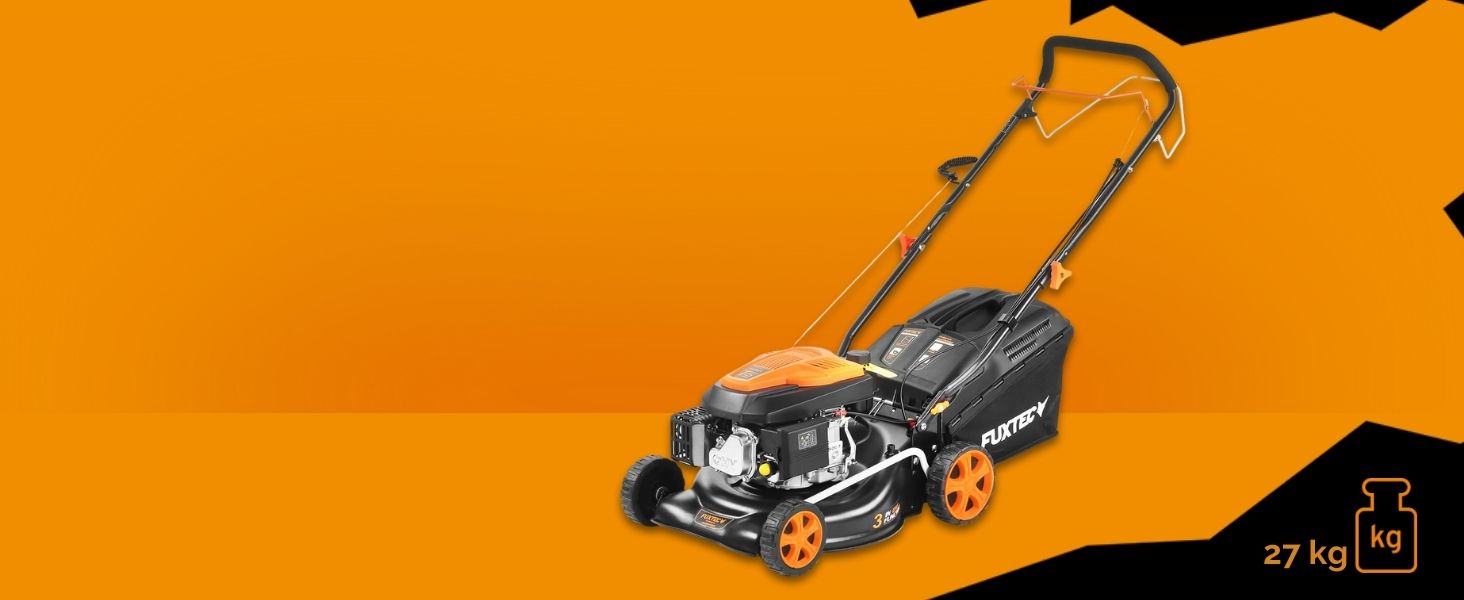 Бензиновий газонокосарка FUXTEC FX-RM4346 3в1 з приводом на задні колеса, ширина косіння 42 см, 146 см³, 40 л, збір трави