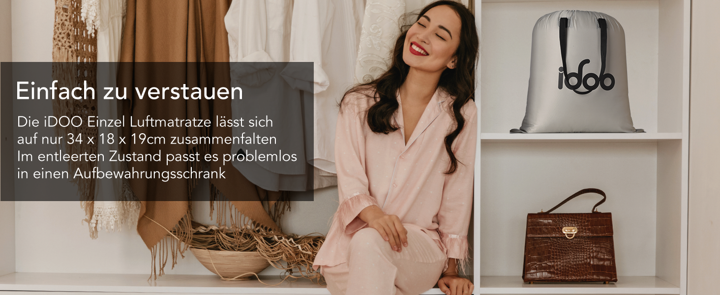 Надувний матрац iDOO самонадувний, 2 персони, з електричним насосом, для кемпінгу, 152x203x46 см, 295 кг