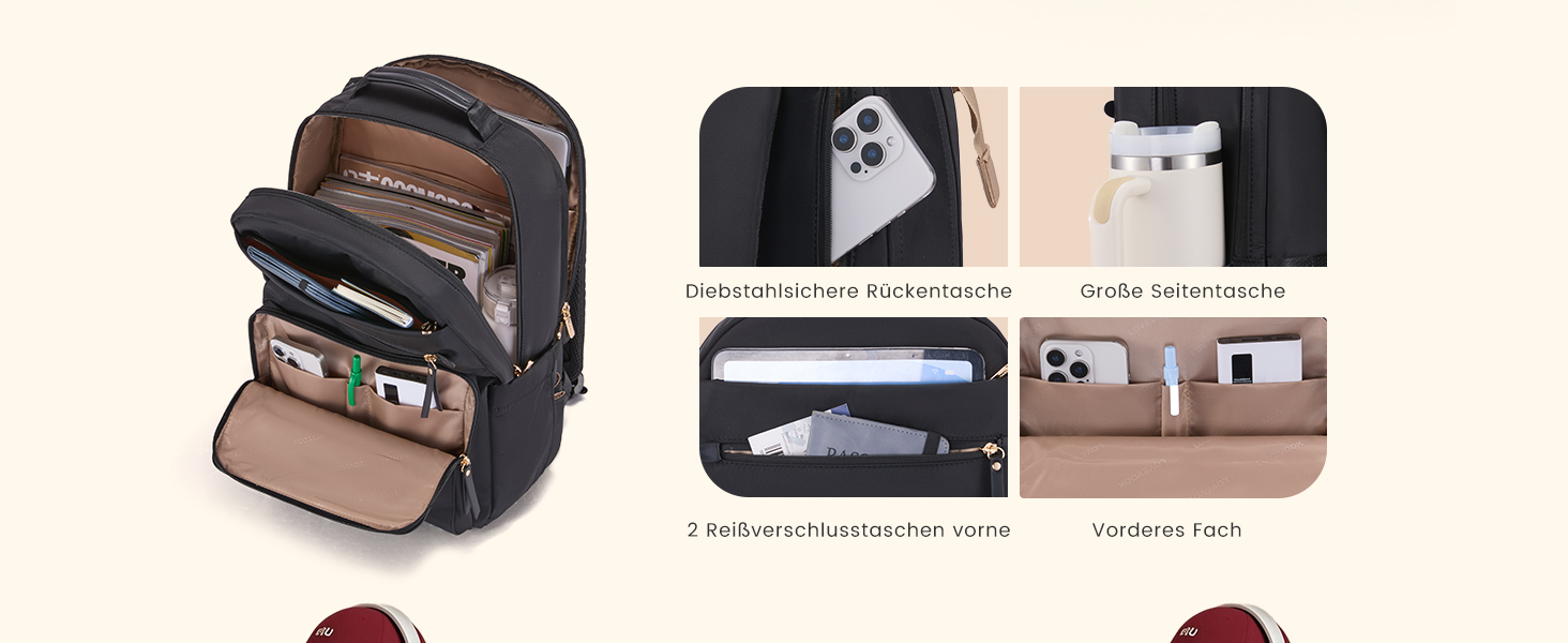 LOVEVOOK Рюкзак для ноутбука, чорний, 15.6 дюймів: водонепроникний, для роботи, навчання, подорожей