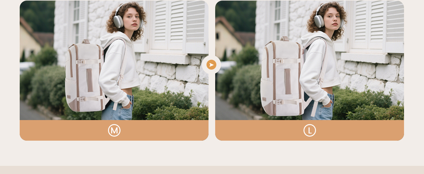 Рюкзак для ручної поклажі LOVEVOOK 40L, сірий/рожевий, для ноутбука 17.3