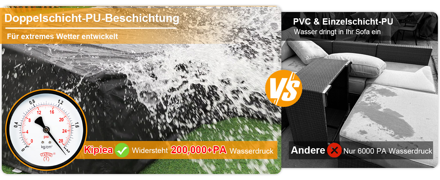 Чохол для сауни/лаунж-меблів Kipiea L-подібної форми, водонепроникний, 420D, захист від вітру, 250x250x85x78 см
