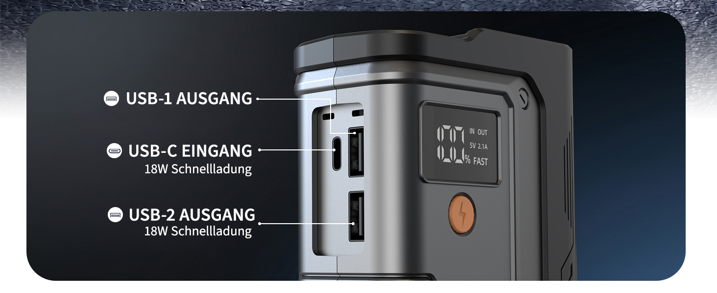 Бустер для автомобіля DYEETIC D16: пусковий зарядний пристрій Powerbank 6000A 12V для бензинових та дизельних двигунів (до 10.0Л), портативний Jump Starter з LED-ліхтарем та екраном