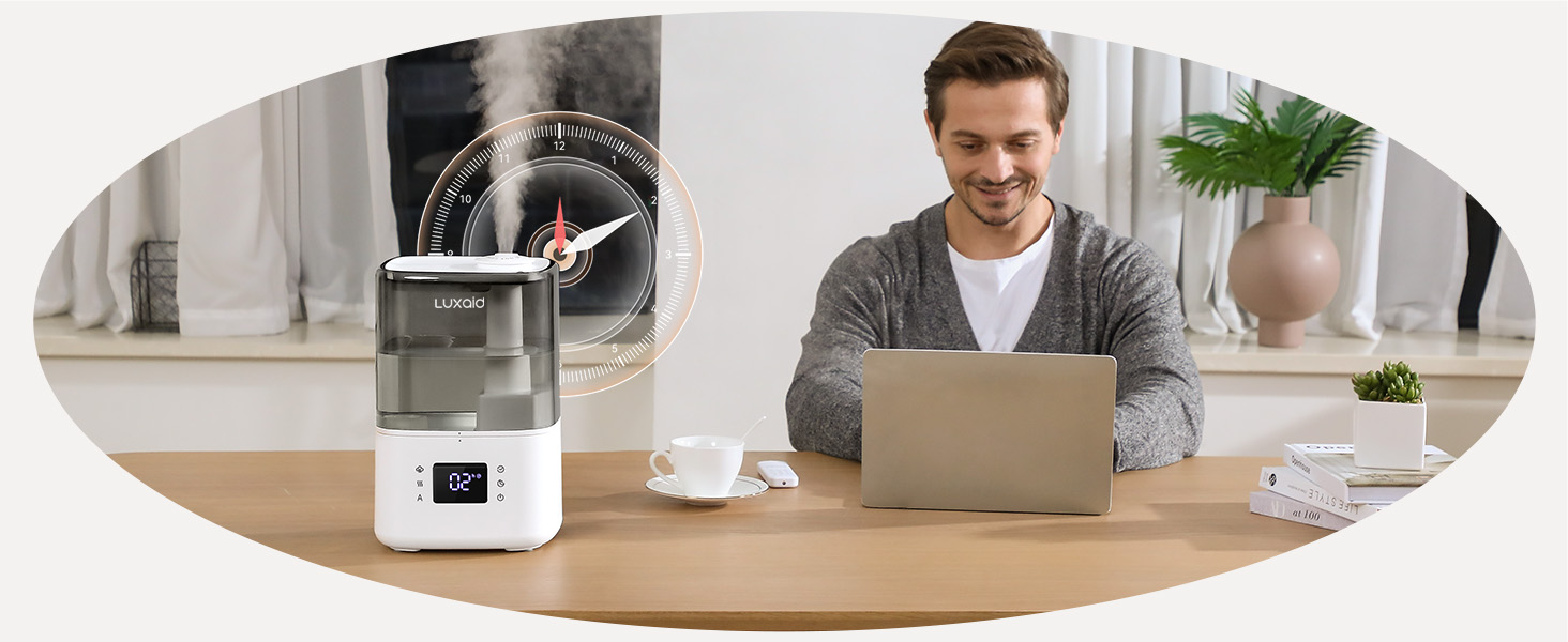 Зволожувач повітря Luxaid HU-802 4.5л з пультом, гігростатом, таймером та автовимкненням для спальні та великих приміщень