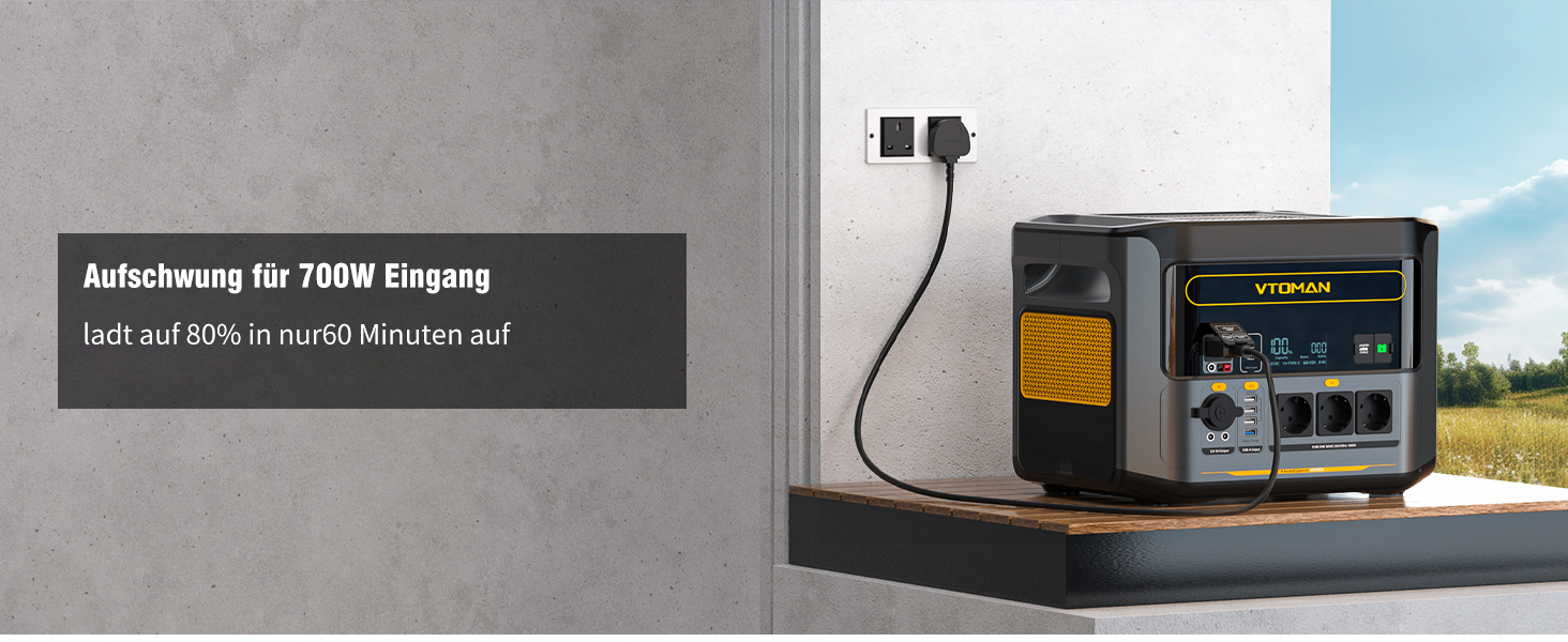Портативна електростанція VTOMAN 1000W (2000W пік), 828Wh LiFePO4 з сонячною панеллю 110W, швидка зарядка 0-80% за 60 хв, розширювана до 2376Wh для надзвичайних ситуацій, кемпінгу, подорожей, автодому FS1000+110W-A