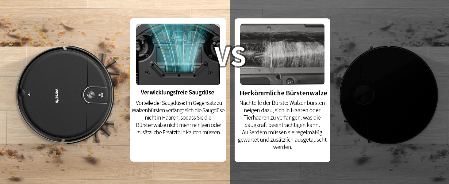 Робот-пилосос VersLife L6 з функцією миття підлоги, 120 хв роботи, керування через додаток/Wi-Fi/Alexa