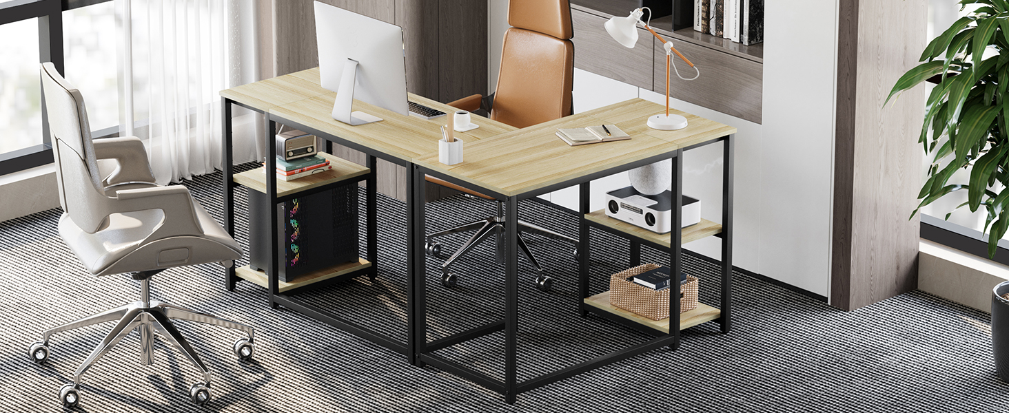 Комп'ютерний стіл WOHOMO білий 100см з місцем для зберігання, для дому та офісу, 60 x 120 см, бежевий