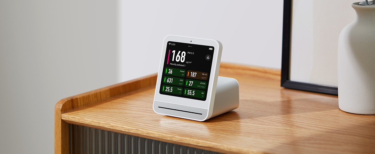 Монітор якості повітря Qingping Gen 2: PM2.5, CO2, PM10, температура, вологість, шум. Оновлений моніторинг та будильник