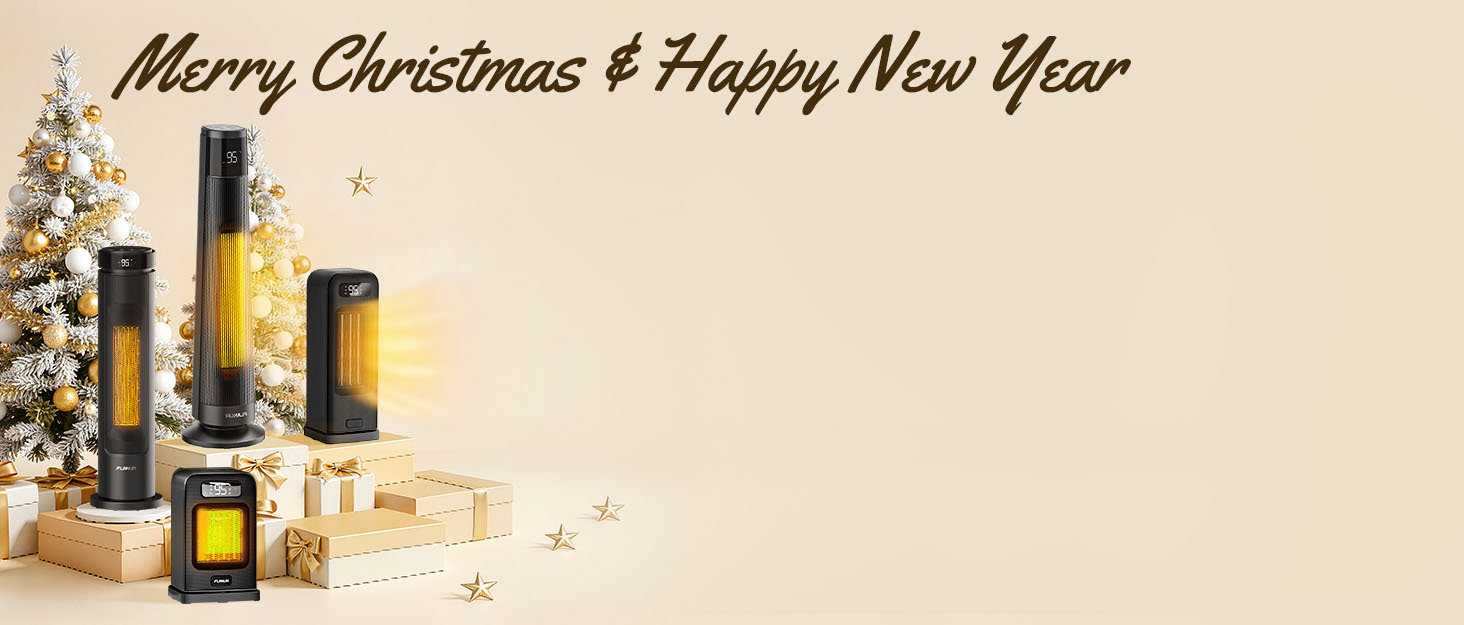 Електричний обігрівач 1500W з керамічним PTC нагрівачем, портативний з термостатом та ECO-режимом, 4 режими, цифровий дисплей, таймер 12 годин, тихий (35dB), чорний, 26 см