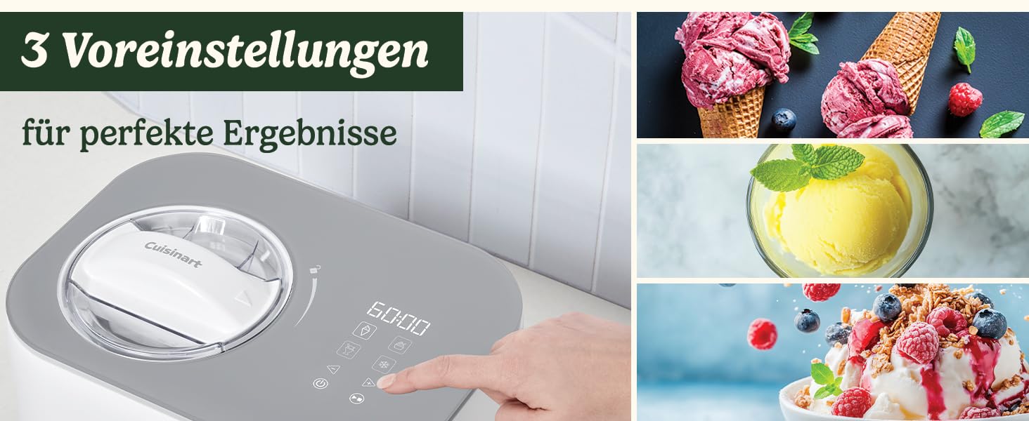 Морожениця Cuisinart FreezeEase з автоматичним охолодженням: сорбет, йогурт, морозиво - готово за 40 хвилин! Без попереднього заморожування