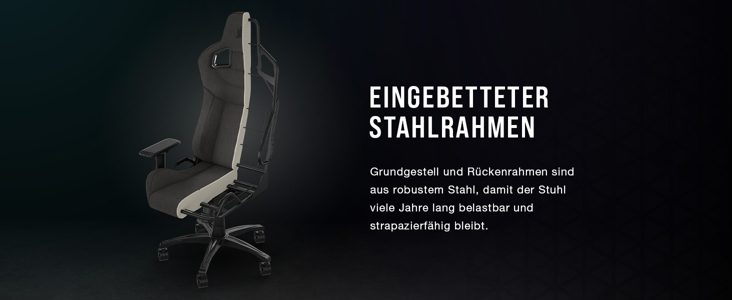 Ігрове крісло Corsair T3 RUSH Fabric (2023) – Стиль автоспорту, тканинне покриття, подушки для шиї та спини