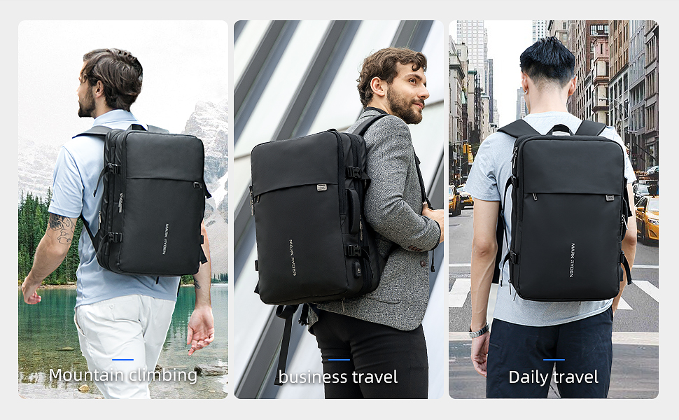 Рюкзак MARK RYDEN Business 25L-40L, гідрофобний, протиугінний, для ноутбуків 17.3', льотні випробування, поїздки вихідного дня