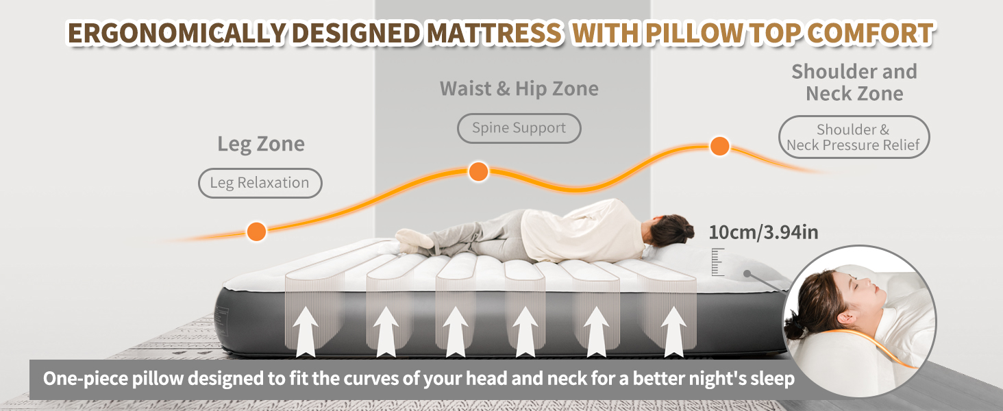 Надувний матрац Naturehike 2 особи з електричним насосом, 200x150x25 см. Самостійно надувний, преміум-якість, для кемпінгу та дому. Колір: коричневий та сірий (з подушками)