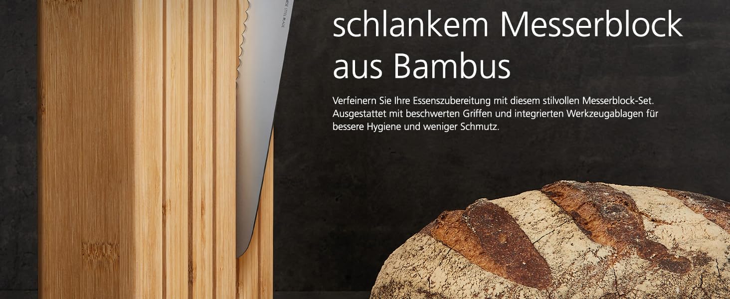 Набір ножів Joseph Joseph Elevate SlimBlock 5 шт. з точилкою, чорний (бамбук)