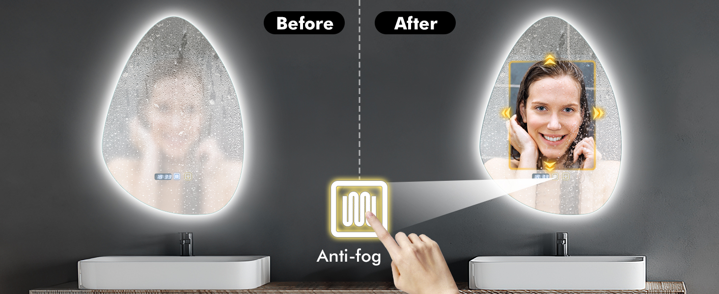 Дзеркало для ванної кімнати Sararoom з підсвічуванням, кругле LED дзеркало 600 мм, дзеркало для ванної кімнати з підсвічуванням, 3 кольори світла, регулювання яскравості, загартоване скло, функція пам'яті, антизапітніння (крапеподібне - 50 x 70 см)