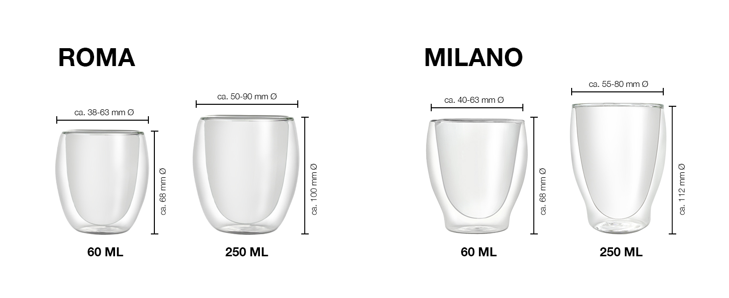 Склянки для еспресо Моріца і Моріца Наполі об'ємом 60 мл з подвійними стінками-скляні чашки для еспресо для гарячих і холодних напоїв - можна мити в посудомийній машині (6)