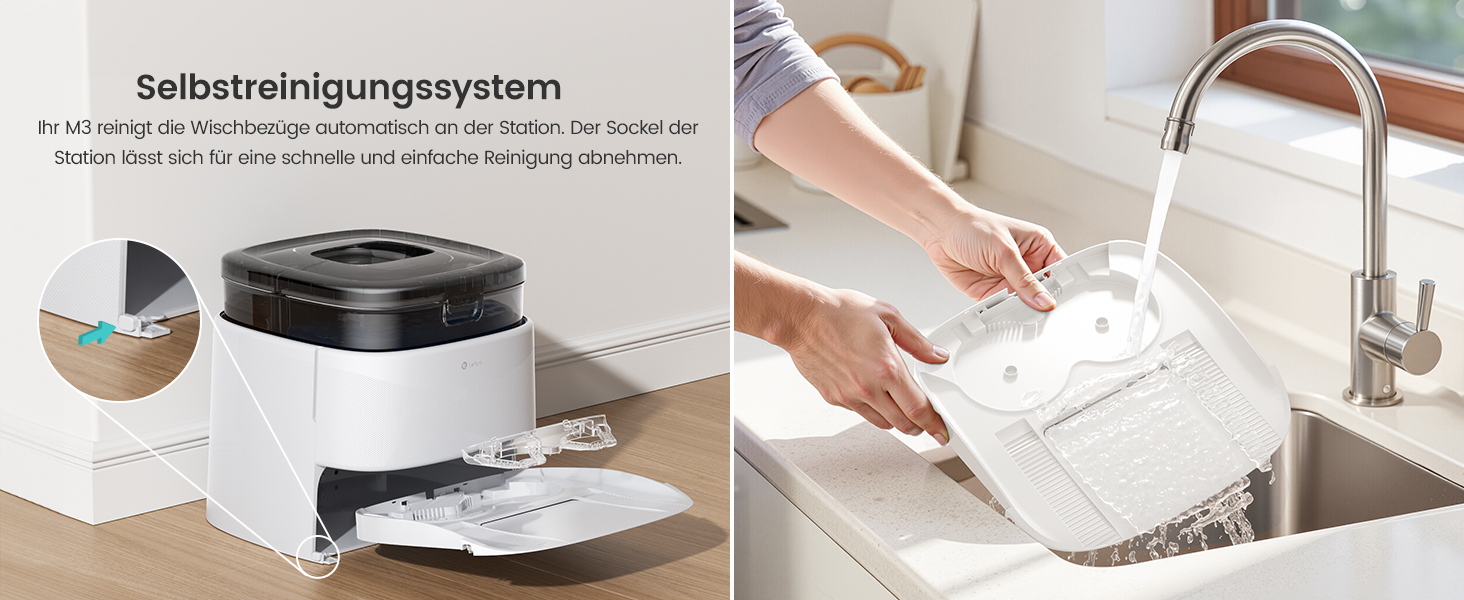 Робот-пилосос LEFANT M3 Gen2 з функцією миття, 12000Pa, автоматичне очищення, LiDAR, розпізнавання килима, керування через додаток Freemove 3.0 та голосове керування, 8 тижнів бездротової роботи