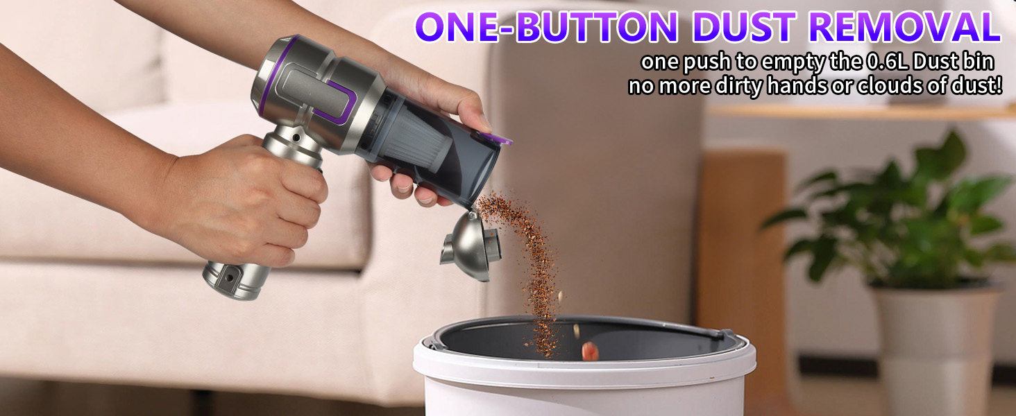 Акумуляторний ручний пилосос для авто та дому 16000Па, портативний міні-пилосос 4-в-1 для диванів, клавіатур, кухні та шерсті тварин