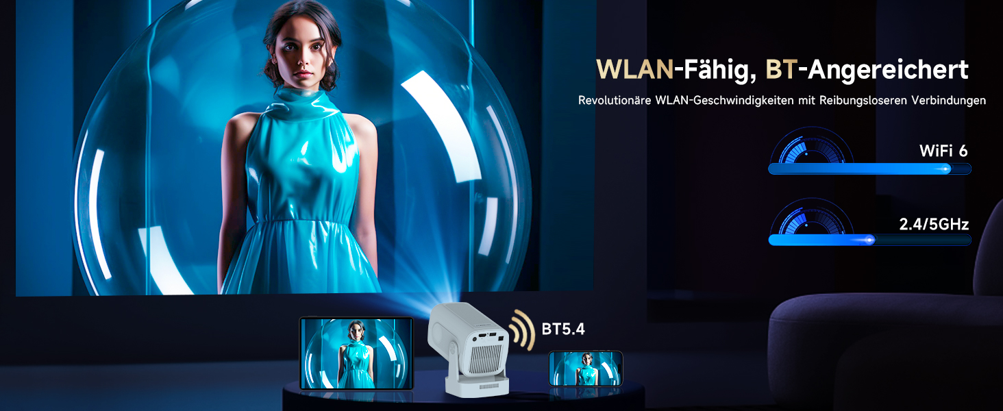 Magcubic HY310 Міні проектор 4K з автофокусом, Android, WiFi 6, BT 5.4, 180° поворот, портативний, 5W динамік, 2025