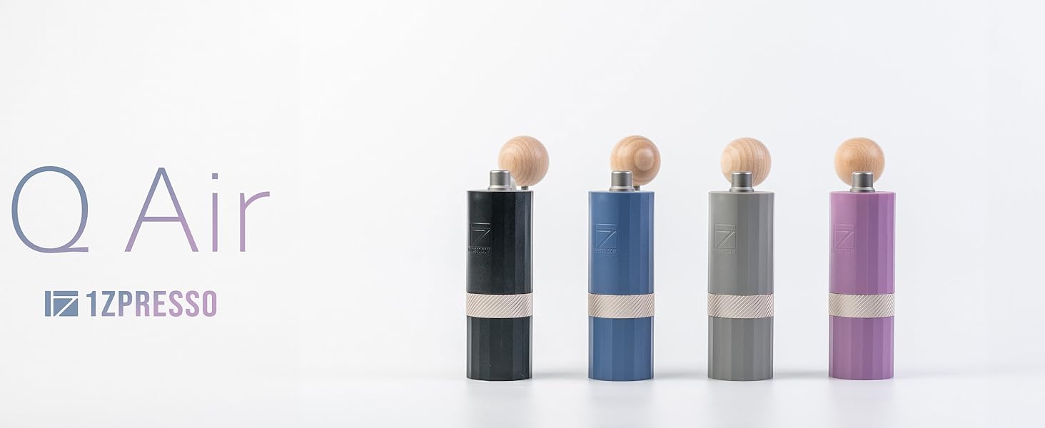 Кавомолка ручна 1Zpresso Q Air чорна, нержавіюча сталь, конічні жорна, для подорожей