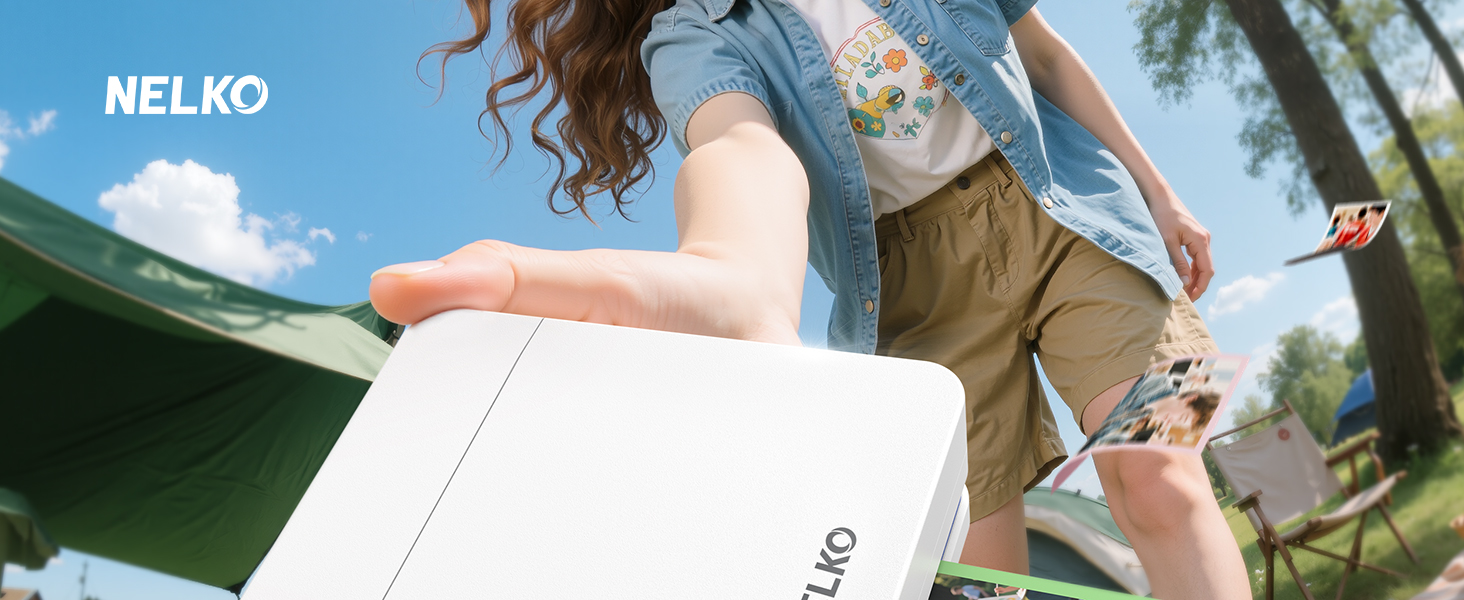 Портативний міні-принтер Nelko PP01 для фотографій з телефону. 20 листів паперу, принтер-наклейка, для iOS & Android, білий