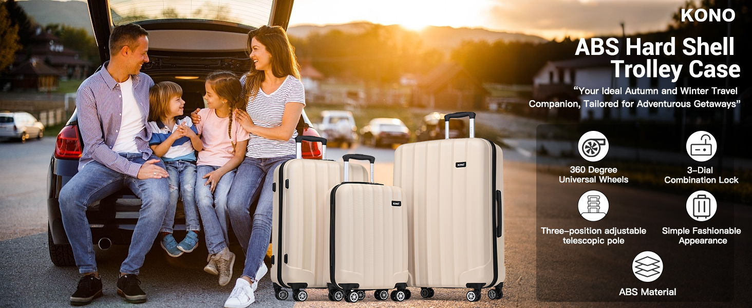 Чемодан-валіза на колесах з ABS-пластику, сірий, L - міцний та легкий, з кодовим замком