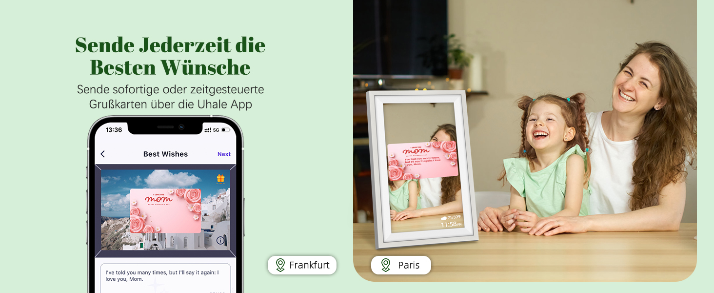 Цифровий фоторамка Eptusmey з Wi-Fi, 10.1 дюймів, корпус з дуба, 32GB, HD IPS сенсорний екран 1280x800, відтворення фото/відео через Uhale APP, подарунок для чоловіків та жінок, колір: білий дуб