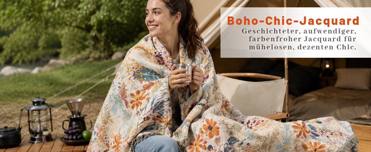 Преміум бавовняна покривало-плед Boho з мусліну 200x230 см, двостороння диванна ковдра з принтом метелики, дихаюча та м'яка для вітальні та спальні