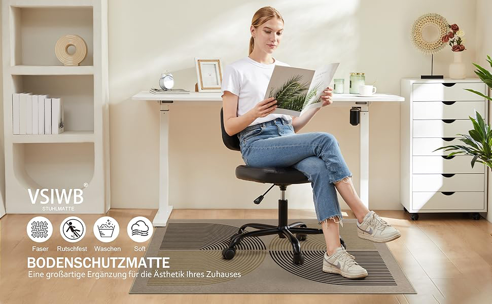 Килимок під офісний стілець 90x120 см, антиковзаючий, для дому, офісу, геймінгу та йоги, бежевий