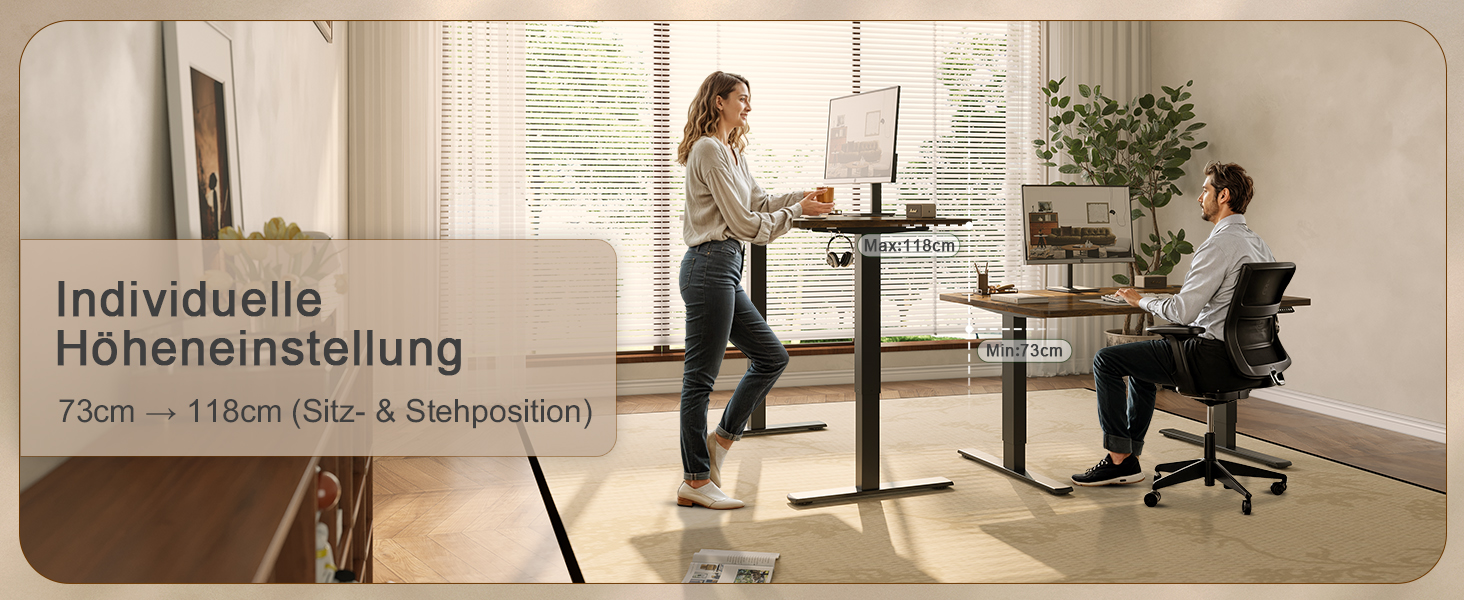 Електричний стіл JUMMICO з USB-портом, 160 x 70 см, регулювання висоти, стоячий/сидячий, коричневий