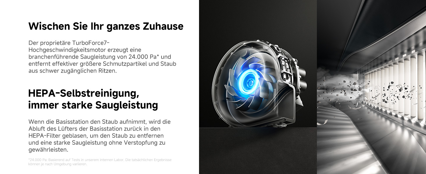 Робот-пилосос Mova V50 Ultra з функцією миття, 24000 Па, 6 см перешкода, навігація Liftable, RGB AI, LED, 80°C гаряча вода, 63°C сушка, DuoSolution, Tricut, чорний