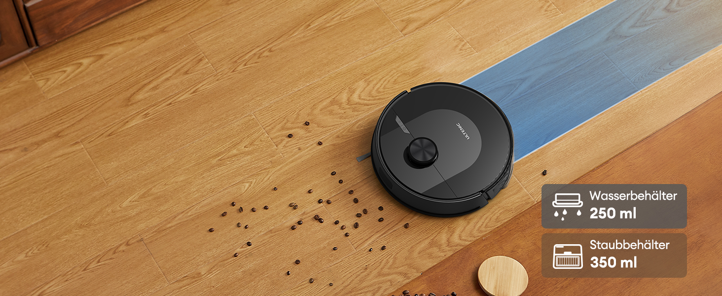 Робот-пилосос Ultenic D10 з функцією миття 3 в 1, потужність 5000Pa, LiDAR-навігація, керування через додаток, ідеальний для шерсті тварин, килимів та твердих підлог