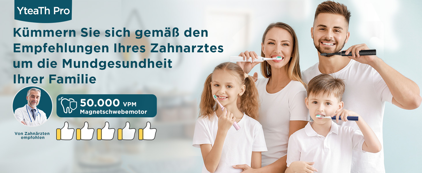 Електрична зубна щітка для дорослих і дітей - звукова, 8 насадок (3 типи), 90 днів роботи, 5 режимів, 50000VPM, кейс для подорожей, таймер (Золота)