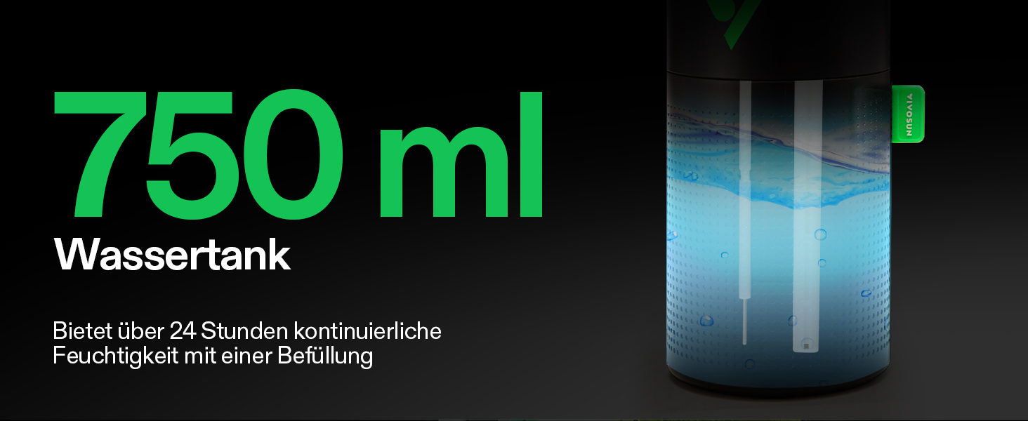 Зволожувач повітря VIVOSUN AeroStream U075 USB, 750 мл, холодний пар, 2 режими, автовимкнення, пульт, для гроубоксів