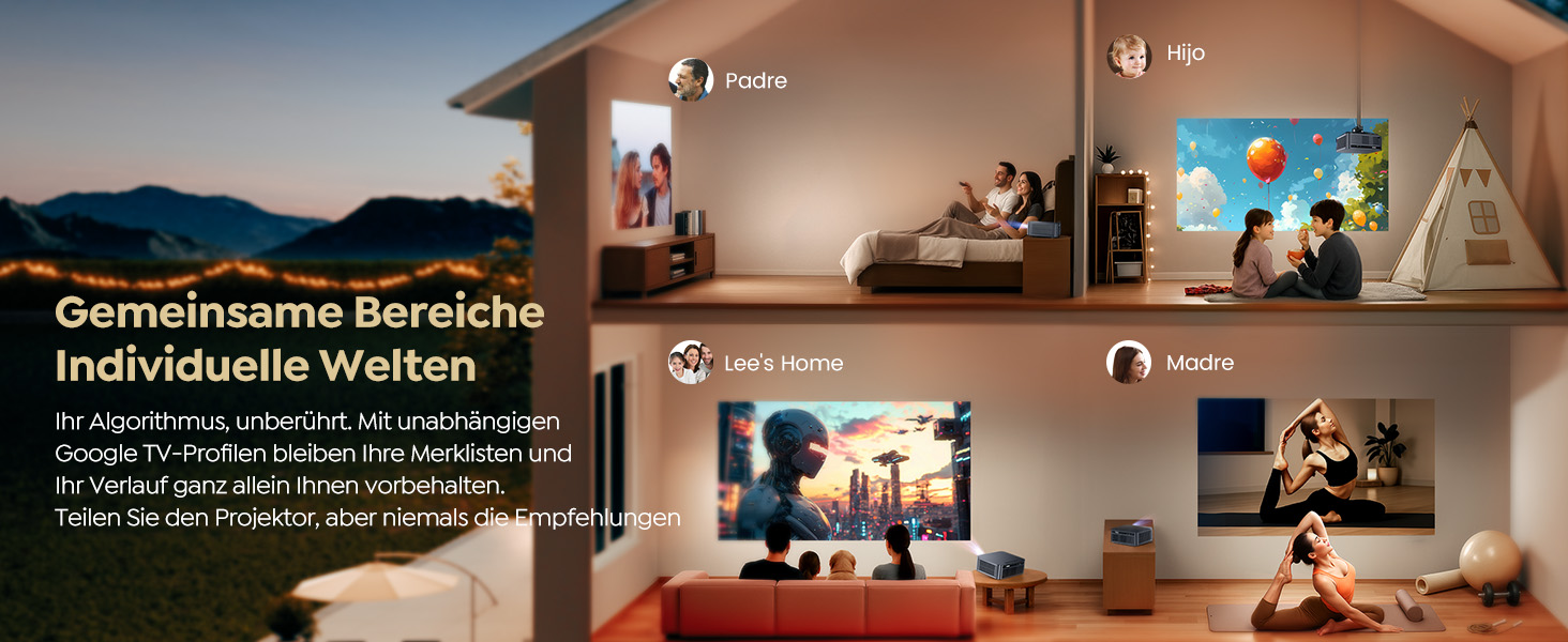 Проєктор Beamer 4K з Google TV 14.0