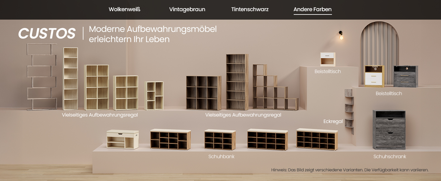 VASAGLE Custos: Набір з 2 тумбочок з LED-підсвічуванням та зарядкою, чорний, з шухлядами, 2 розетки AC та USB