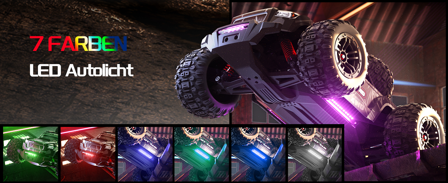 Радіокерований позашляховик Monster Truck 1:16 4WD 40 км/год, водонепроникний, з двома акумуляторами, чорний