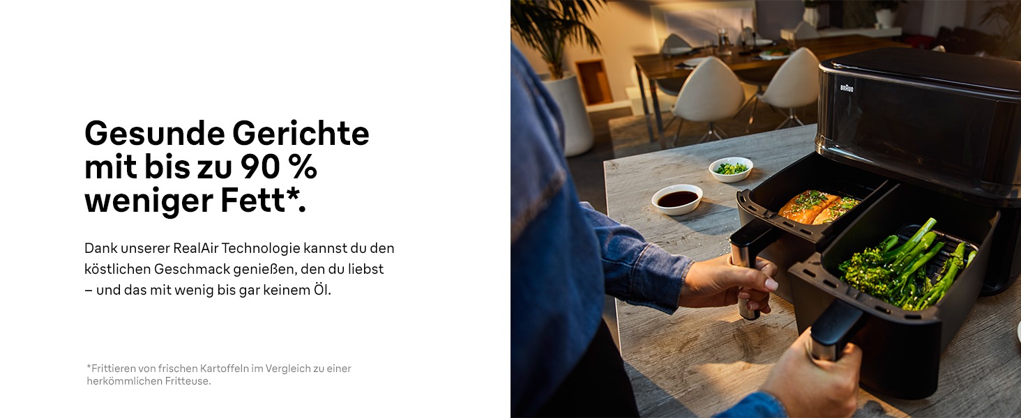 Фритюрниця повітряна Braun MultiFry 3 HF 3030, 4.3 л, 1500 Вт, цифрове керування, 8 програм, чорна