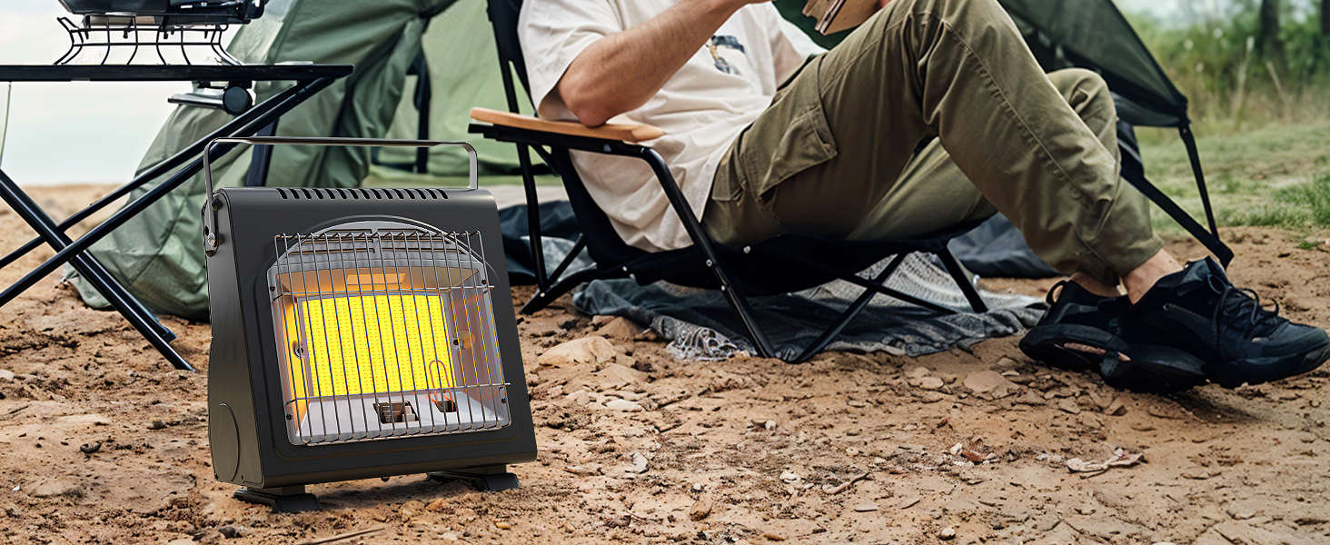 EVOCAMP Портативна газова опалювальна техніка, 1.7 кВт, керамічна, для дому та відпочинку на природі (ODS)