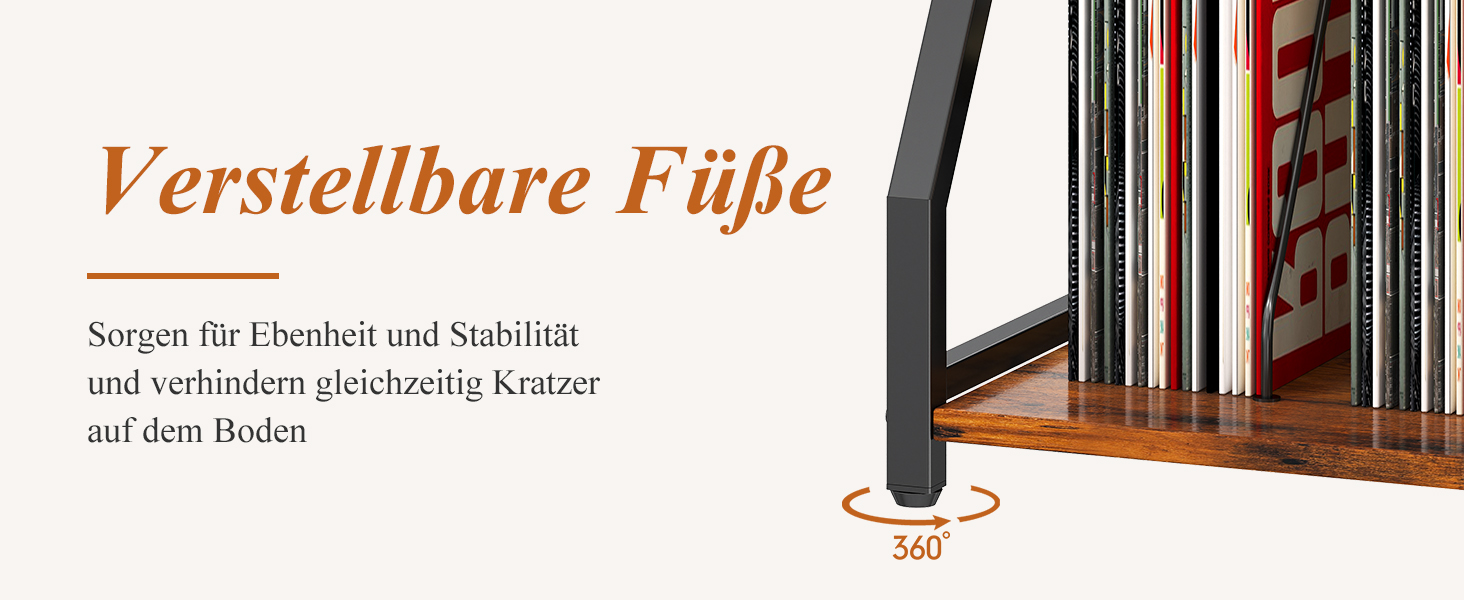 Підставка для програвача вінтаж велика з розеткою та LED-підсвіткою, тримач для платів, полиця для вінілу на 300 альбомів, для вітальні, спальні